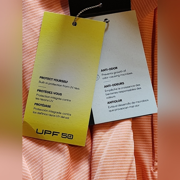 Under Armour Golf Polo Shirt Orange Loose Fit UPF 50+ Moisture Wicking Large - Picture 9 of 9